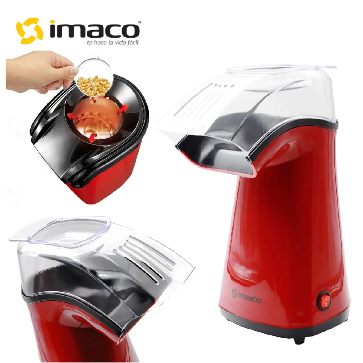 IMACO - Máquina para hacer pop corn maker 1200w po120r-