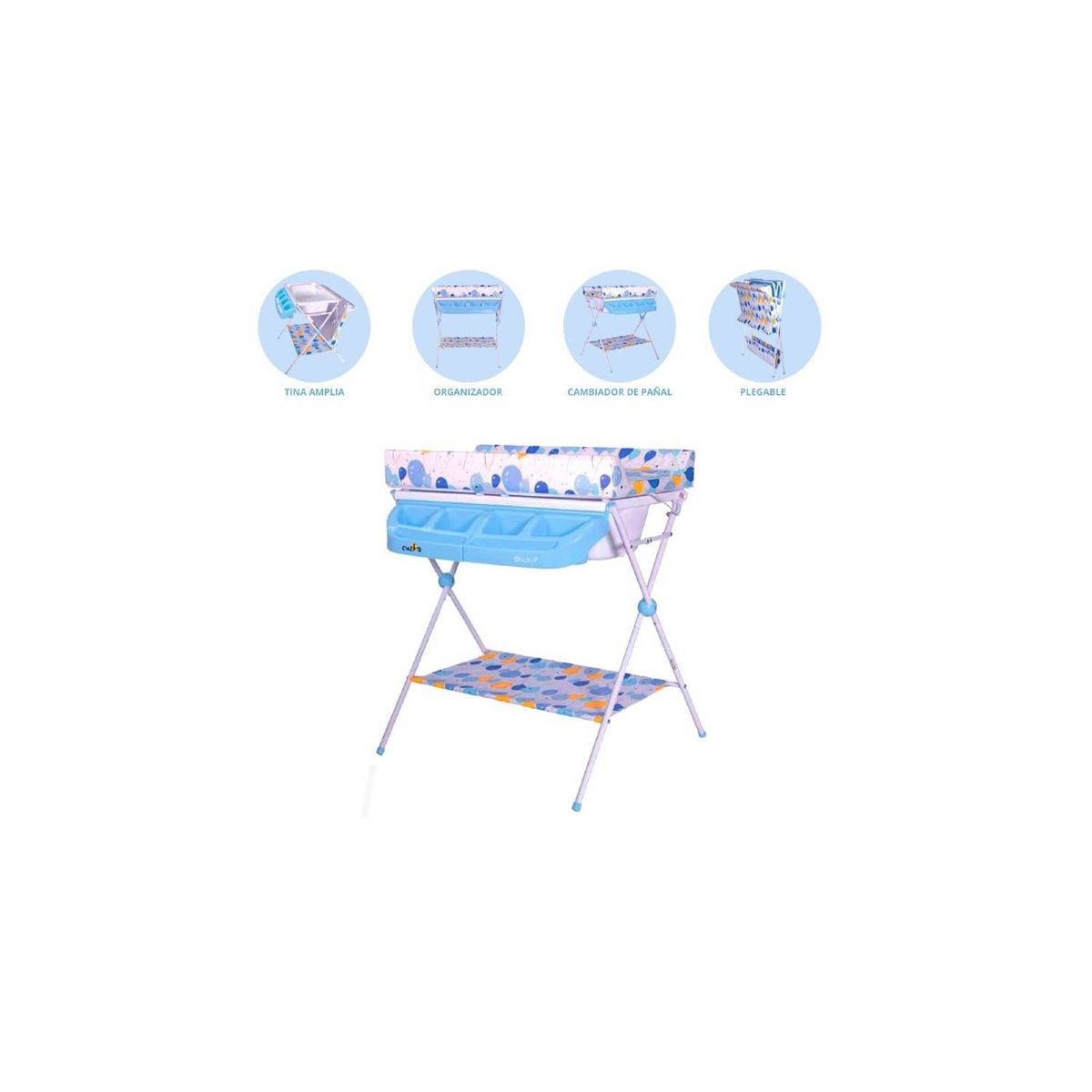 EBABY - Bañera cambiador maxi celeste