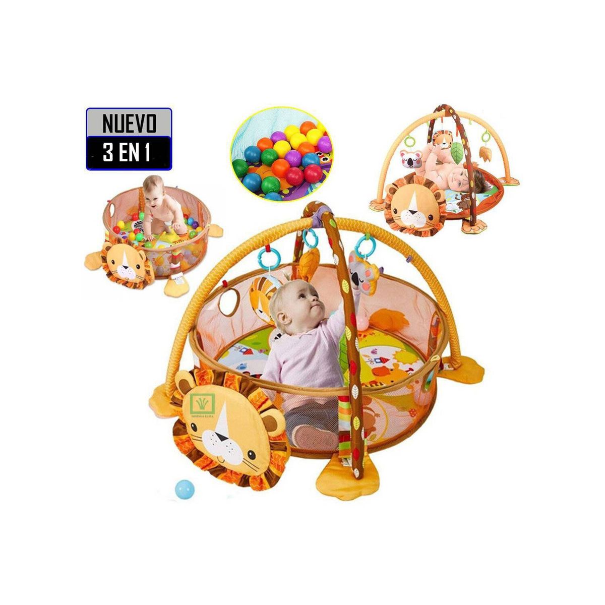IDEAL - Gimnasio de bebe didáctico 3 en 1 con pelotas León