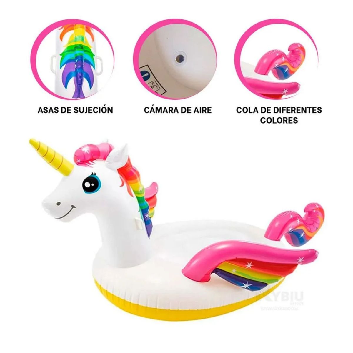 INTEX - Intex - flotador unicornio 201x140x97