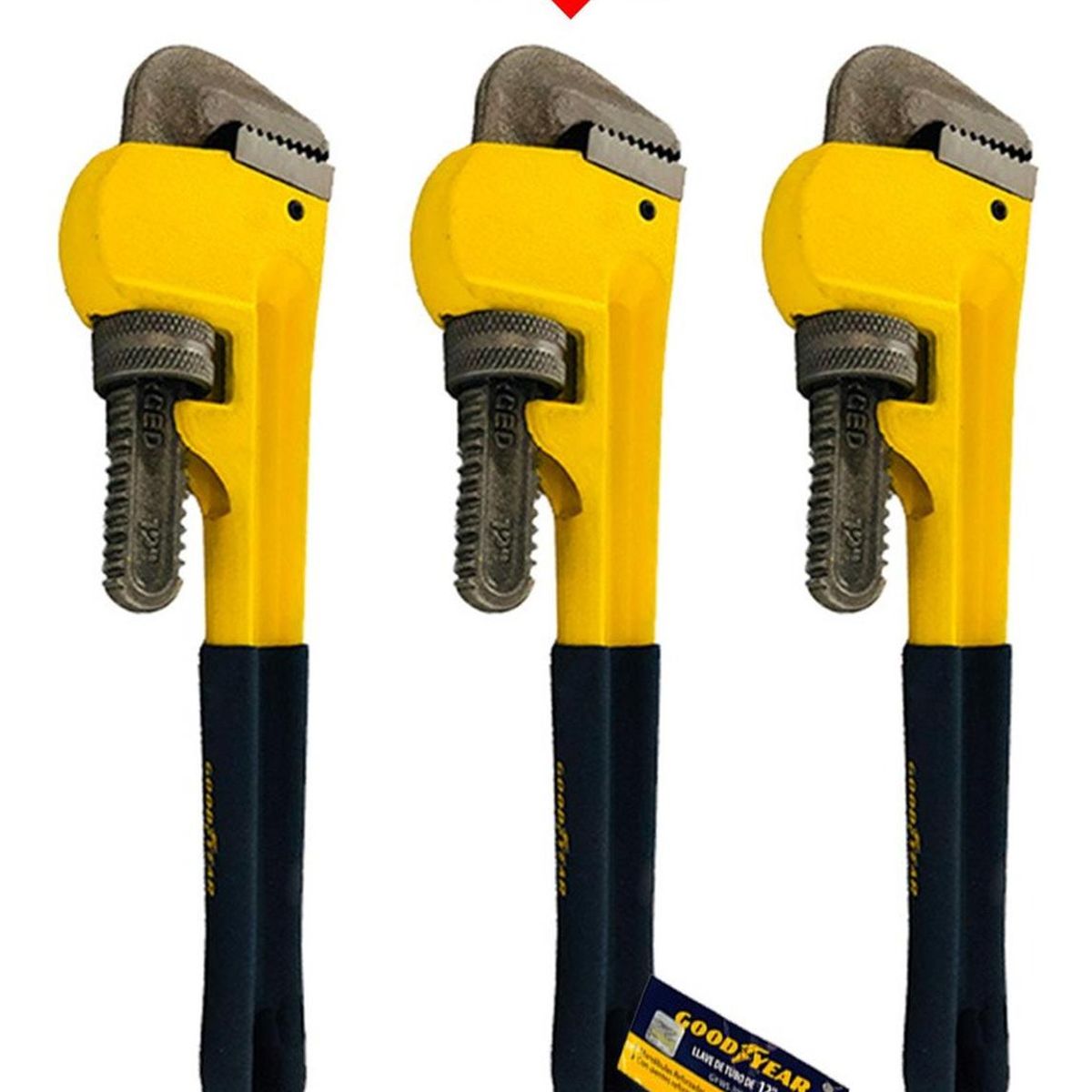 GOODYEAR - Llave de tubo Stilson Goodyear  12" 3X2