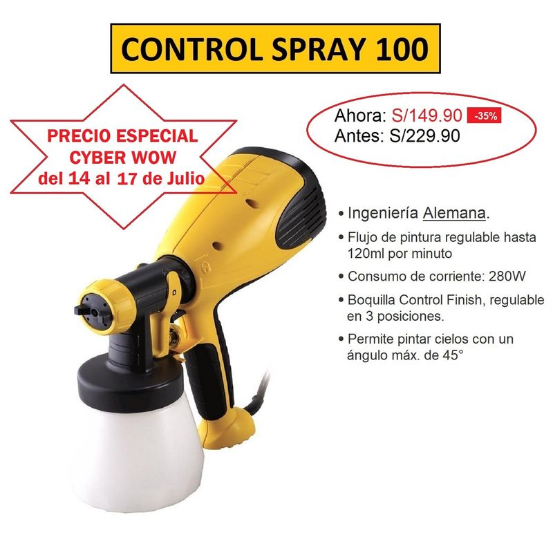 WAGNER - Pistola para Pintar Wagner - CONTROL SPRAY 100