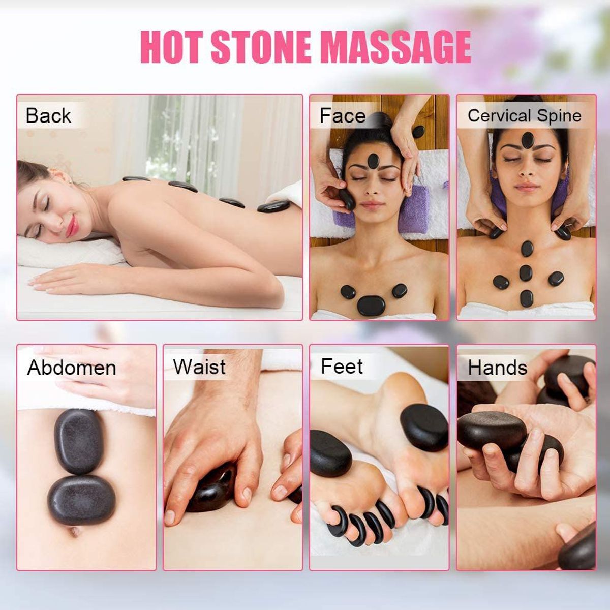 PERUMASSAGE - Piedras Volcanicas para Masaje 20 Unid + Maletin con Calentador.