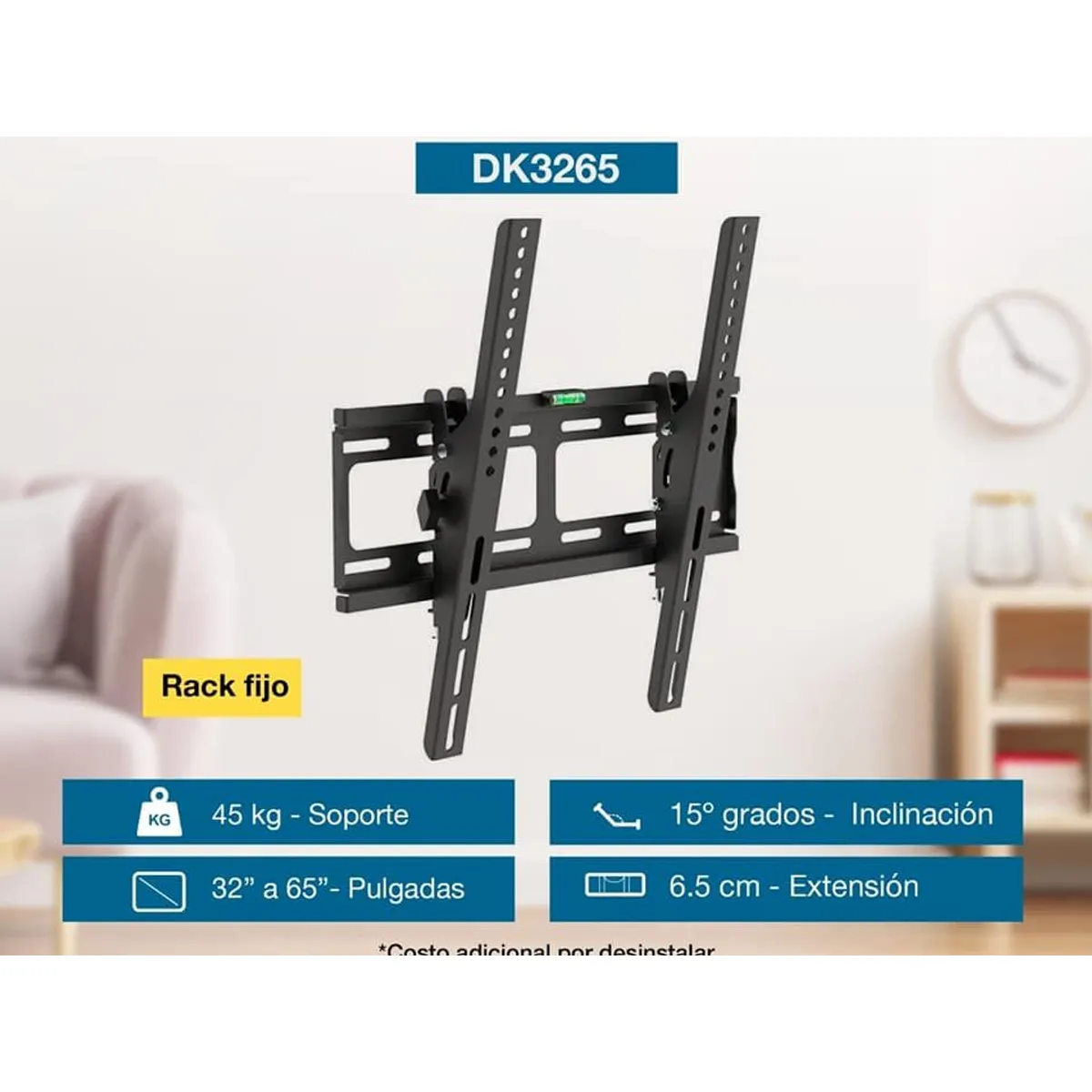 D' KAZA - RACK FIJO CON INCLINACION  15 ° PARA TV DKza DK3265 DE 32 hasta 70