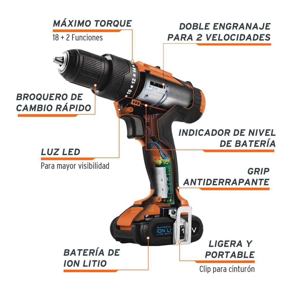 TRUPER - Taladro Inalambrico 12V Truper
