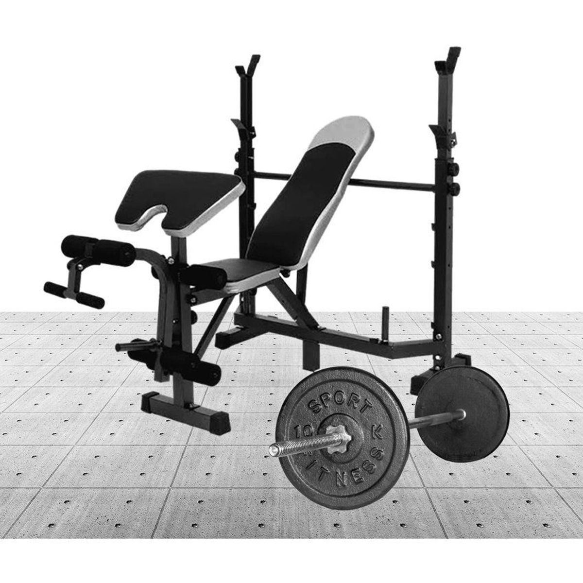 URBAN FIT - Banca para pecho importado  + Barra Recta 1.80 + 20 KG