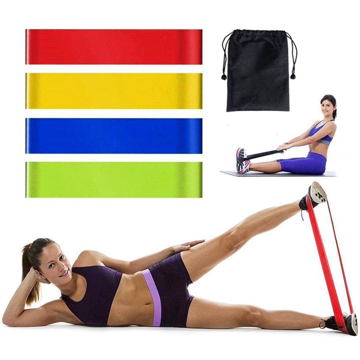 URBAN FIT - Juego de 4x banda elástica bandas elásticas de resistencia