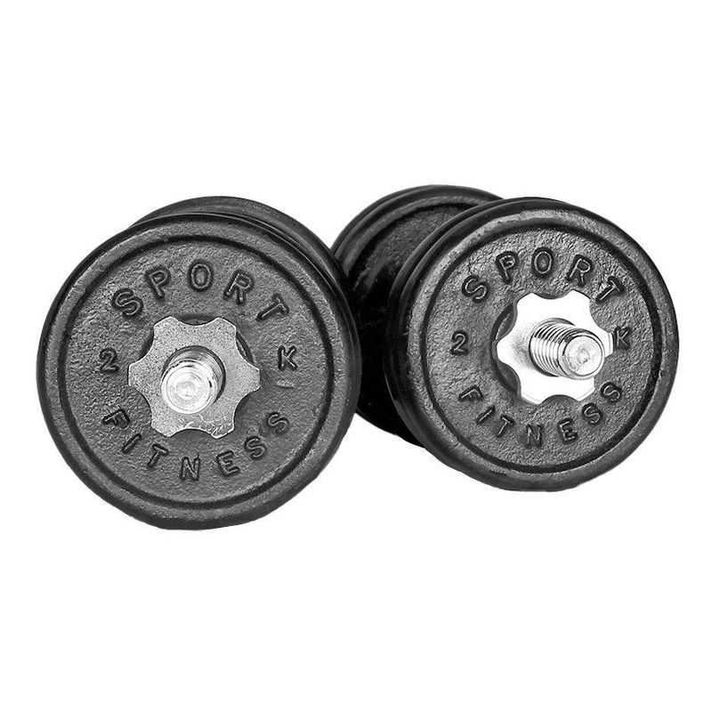 URBAN FIT - Set de pesas redondas de 16 kgs con mancuernas importadas
