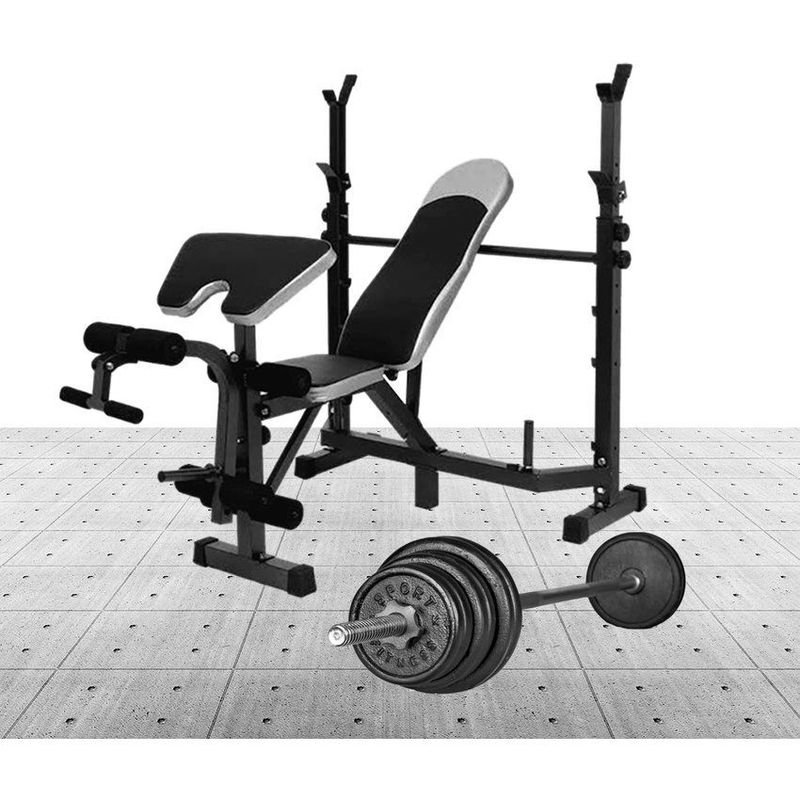 URBAN FIT - Banca para pecho importada  + Barra Recta 1.80 m + 40kg