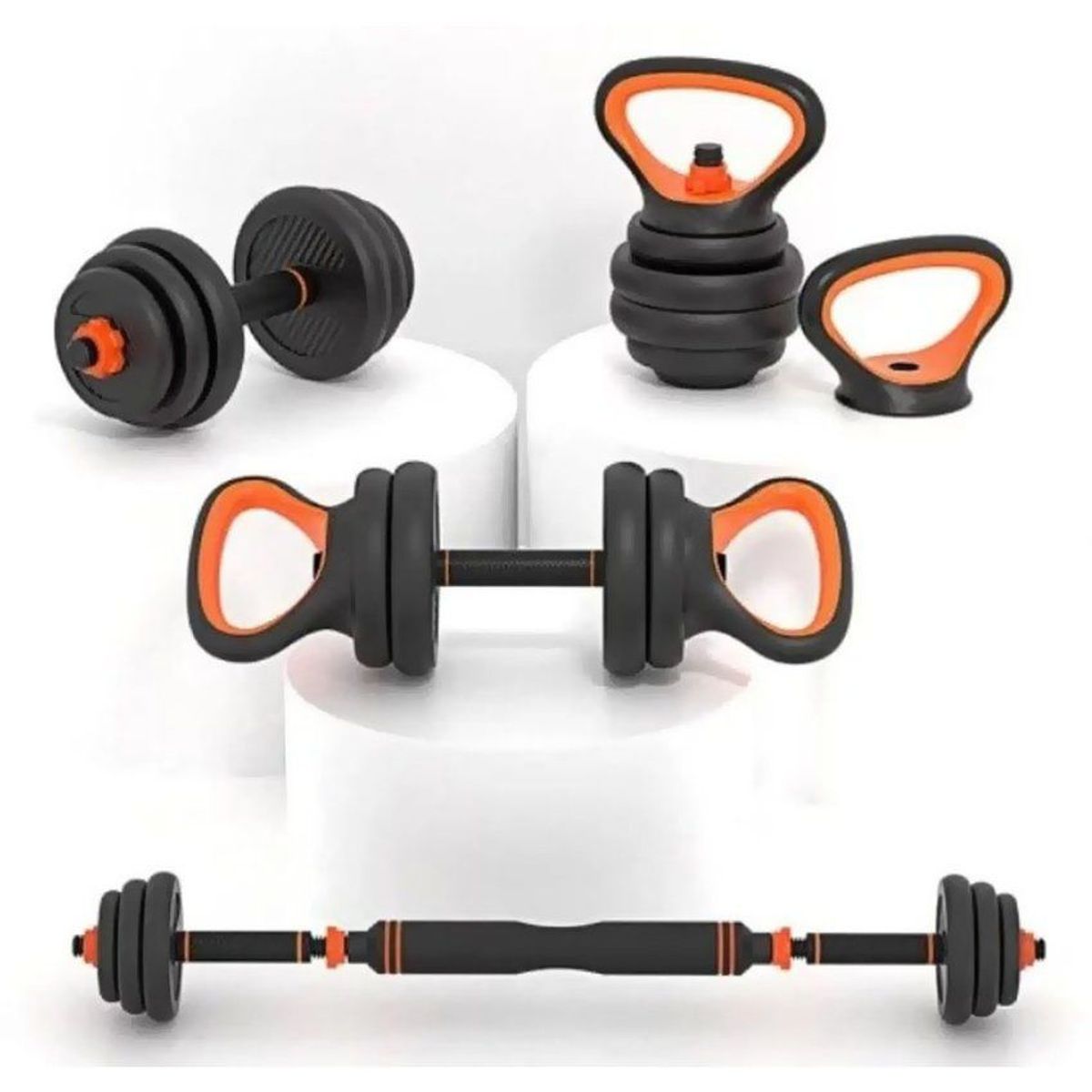 URBAN FIT - Pesas 20kg set convertible a barra y pesa rusa importado