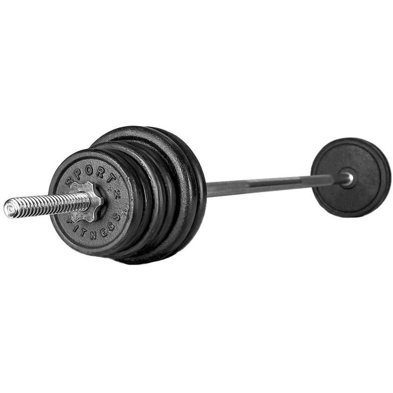 URBAN FIT - Ser barra recta cromada 1.55m + 40 kg pesas redondas