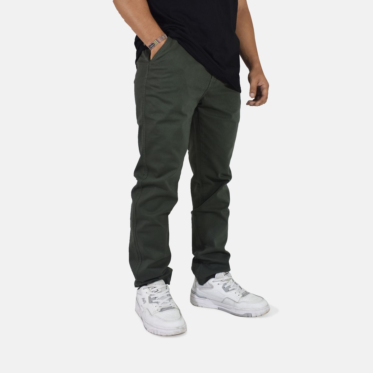 YONISTERS CLOTHING - Pantalón Drill Semipitillo Stretch Yonisters Clothing Verde