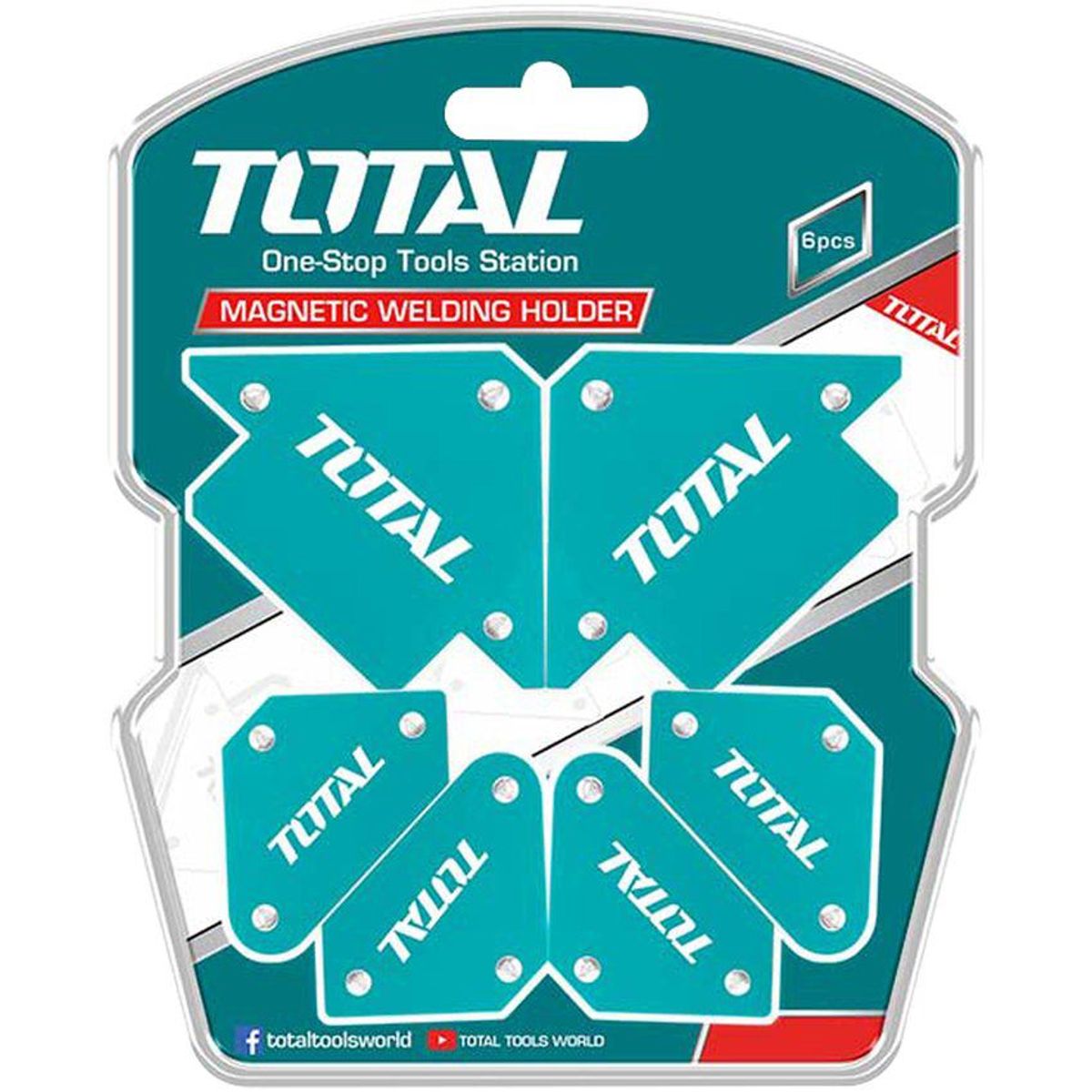 TOTAL TOOLS - JUEGO DE ESCUADRAS MAGNETICAS PARA SOLDAR 10LB 25LB TOTAL - TAMWH6002