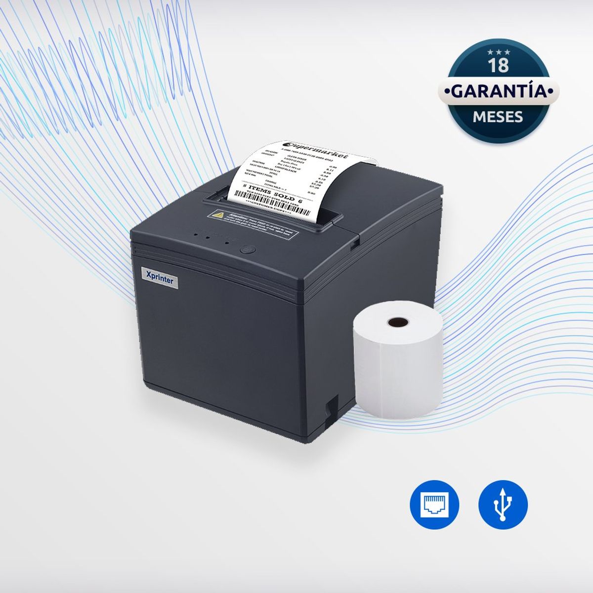 XPRINTER - Impresora ticketera térmica tickets 80mm USB LAN XPRINTER E200L para facturación electrónica