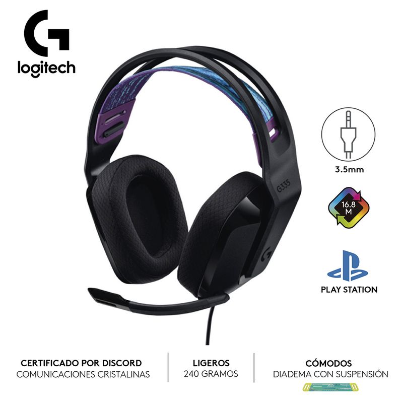 LOGITECH - Audifono Gamer Logitech G335 Multiplataforma Black