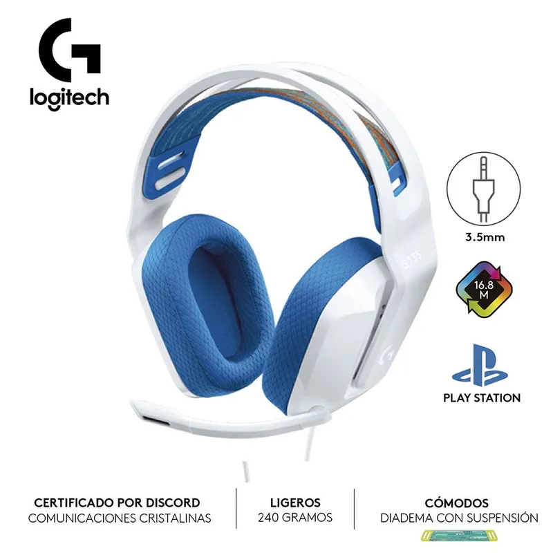 LOGITECH - Audifono con microfono Gamer Logitech G335 Multiplataforma White