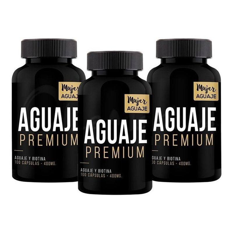 MUJER AGUAJE - Pack 03 Frascos Aguaje Premium Mujer Aguaje 100 Capsulas