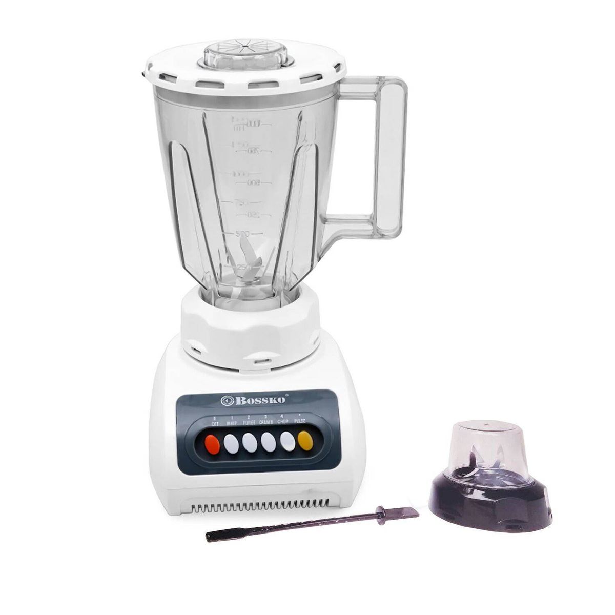 BOSSKO - Licuadora con Moledor 1.5 lt BK-518G-B 5V 400W