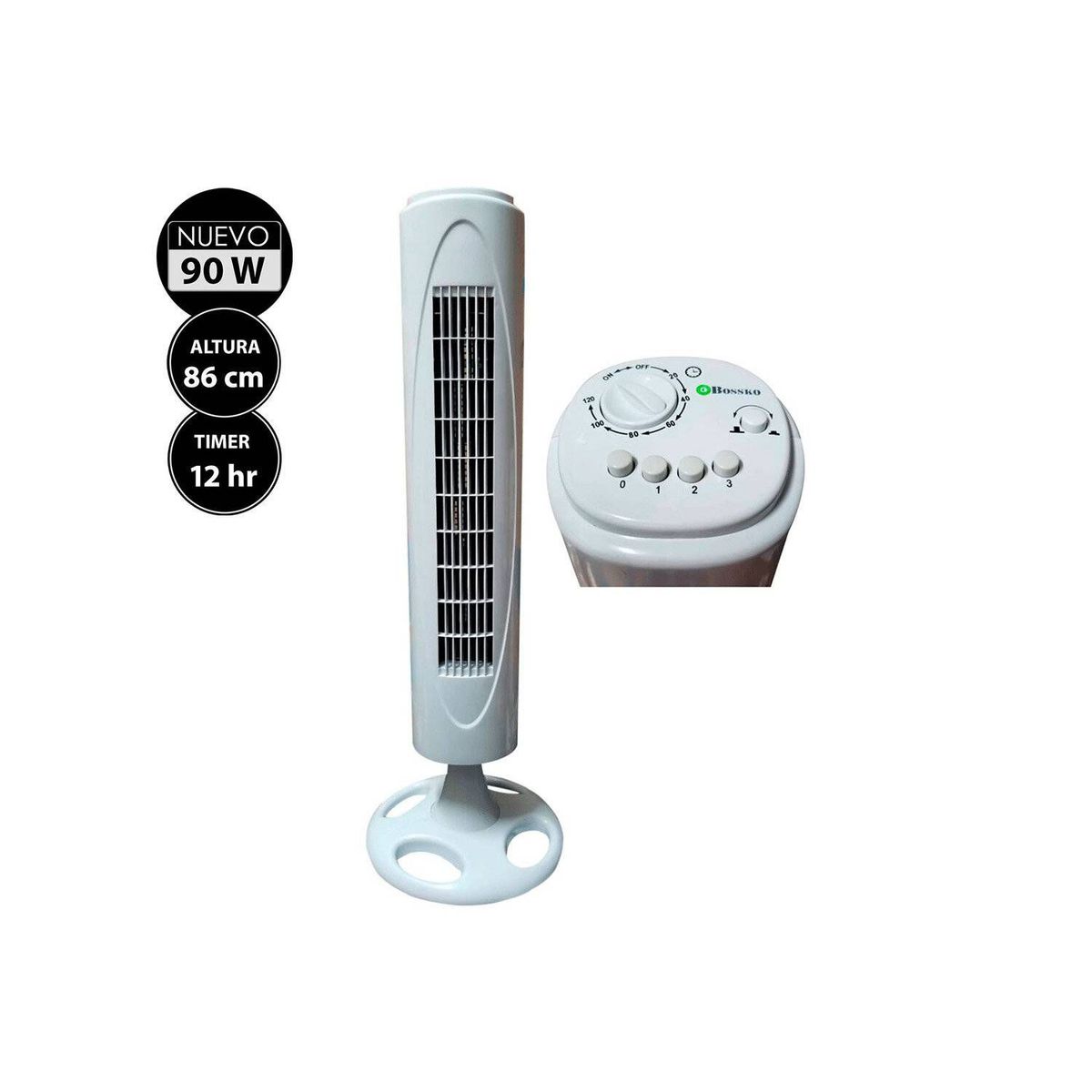 BOSSKO - Ventilador Torre 90W BK-8228VT 86cm