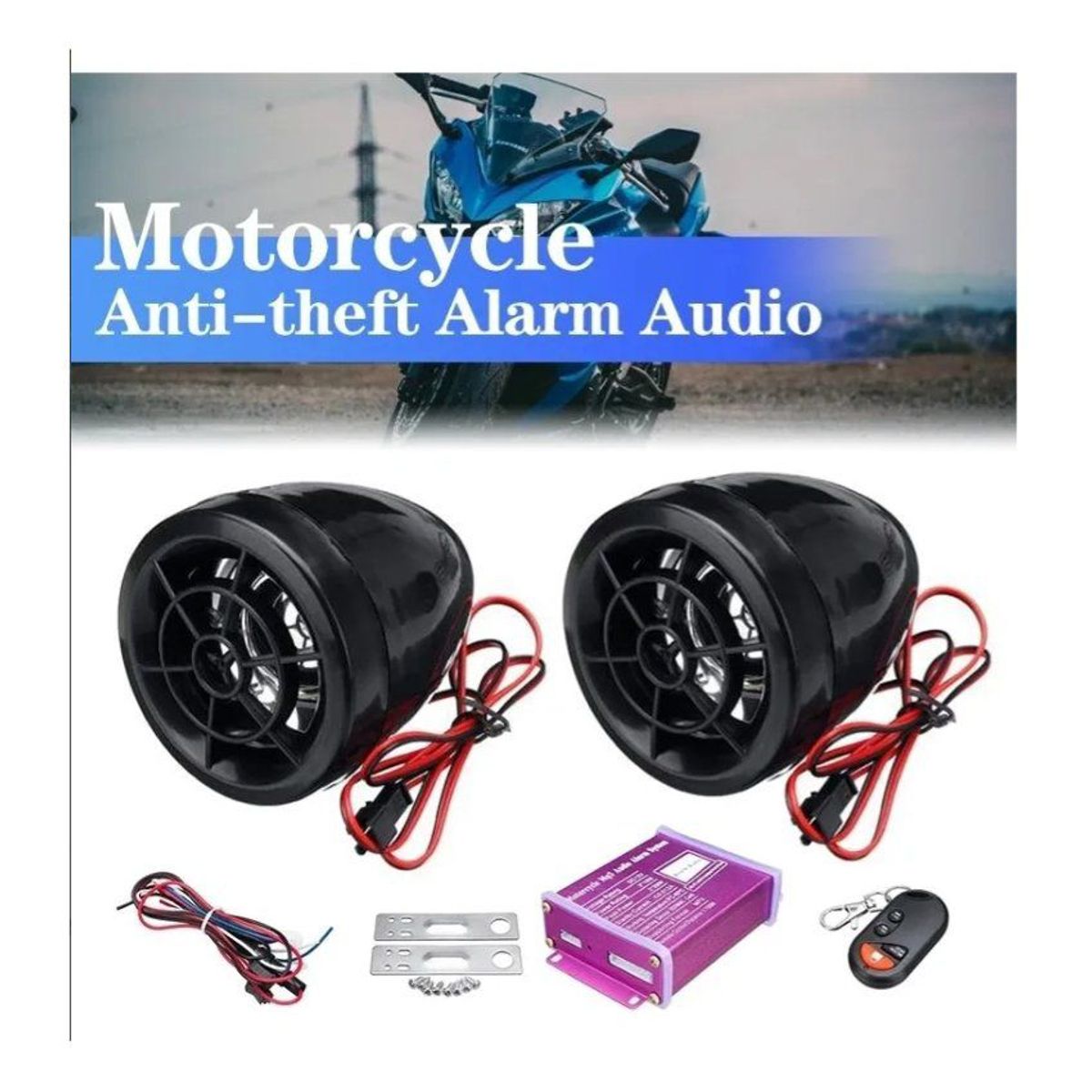 GENERICO - Kit parlante bocina bluetooth alarma moto con control remoto