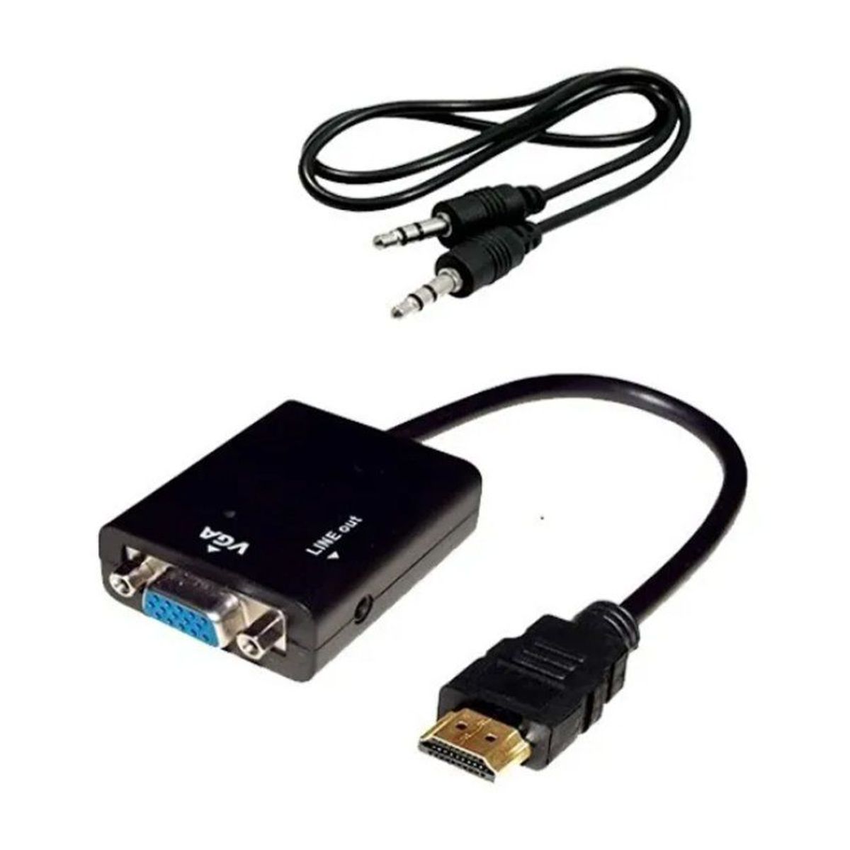 GENERICO - Adaptador convertidor de hdmi a vga hdmi macho vga  audio - negro