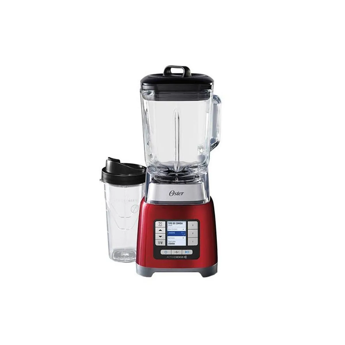 OSTER - Licuadora Oster ActiveSense 2L 1100W con Blend-N-Go BLSTTDGRBG Rojo