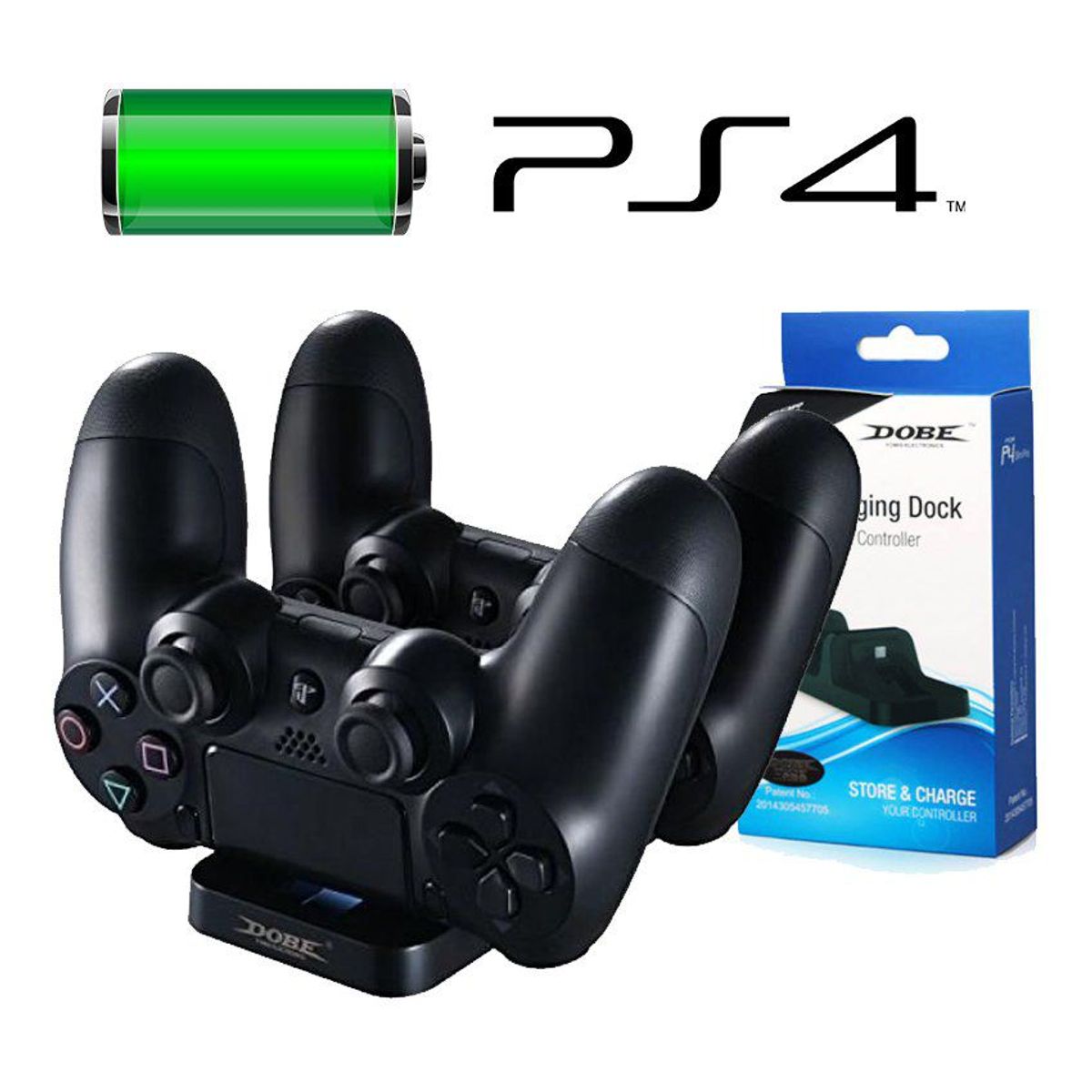 DOBE - Cargador mando playstation 4 / ps4 slim pro dual shock 2 control