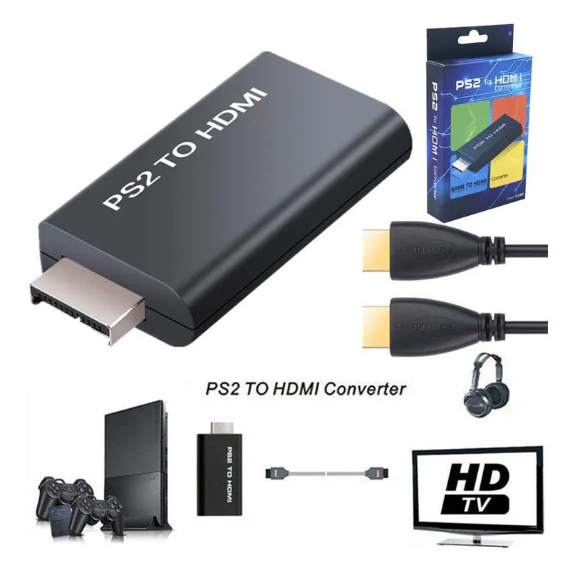 GENERICO - Adaptador conversor playstation 2 ps2 a hdmi convertidor video audio