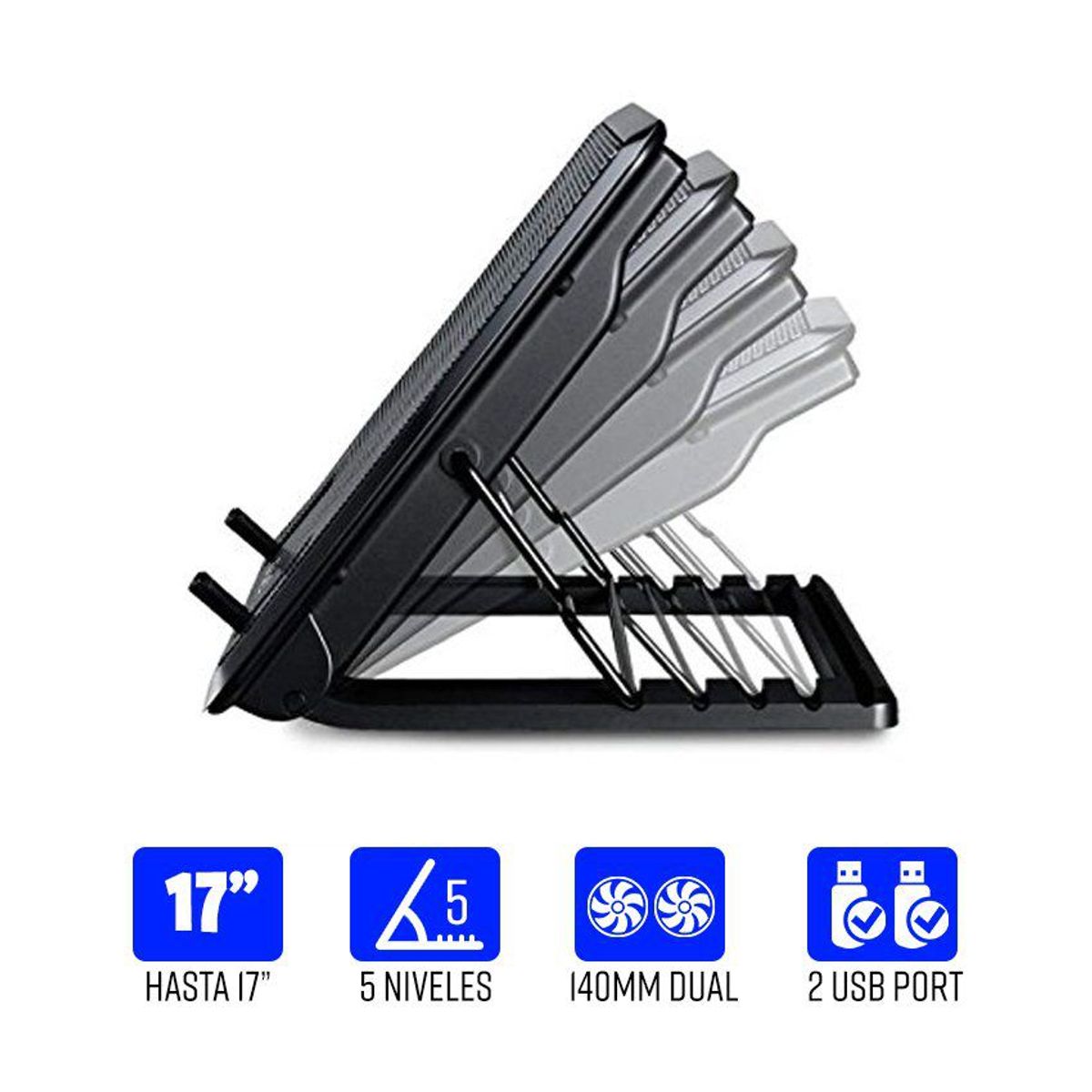 GENERICO - Kit cooler doble led p laptop usb 15.6  + funda para laptop maletin