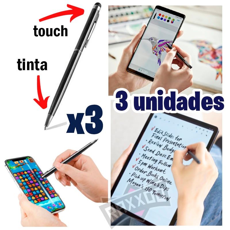 GENERICO - Kit 3 lapiz optico para celular lapicero tablet táctil smartphone