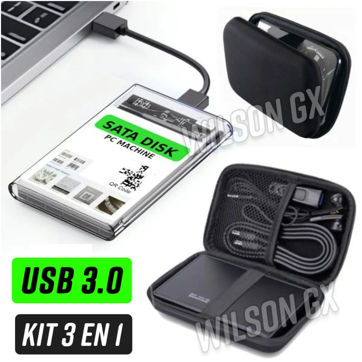 GENERICO - Case disco duro externo usb 3.0 + funda estuche protectora