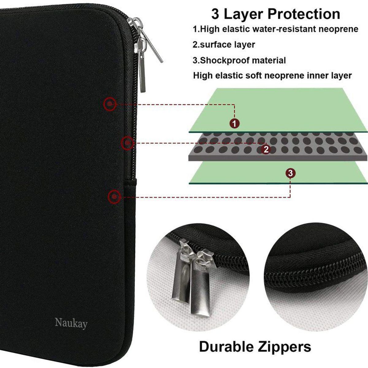 GENERICO - Funda para laptop 14 14.6 maleta maletin con asa - negro