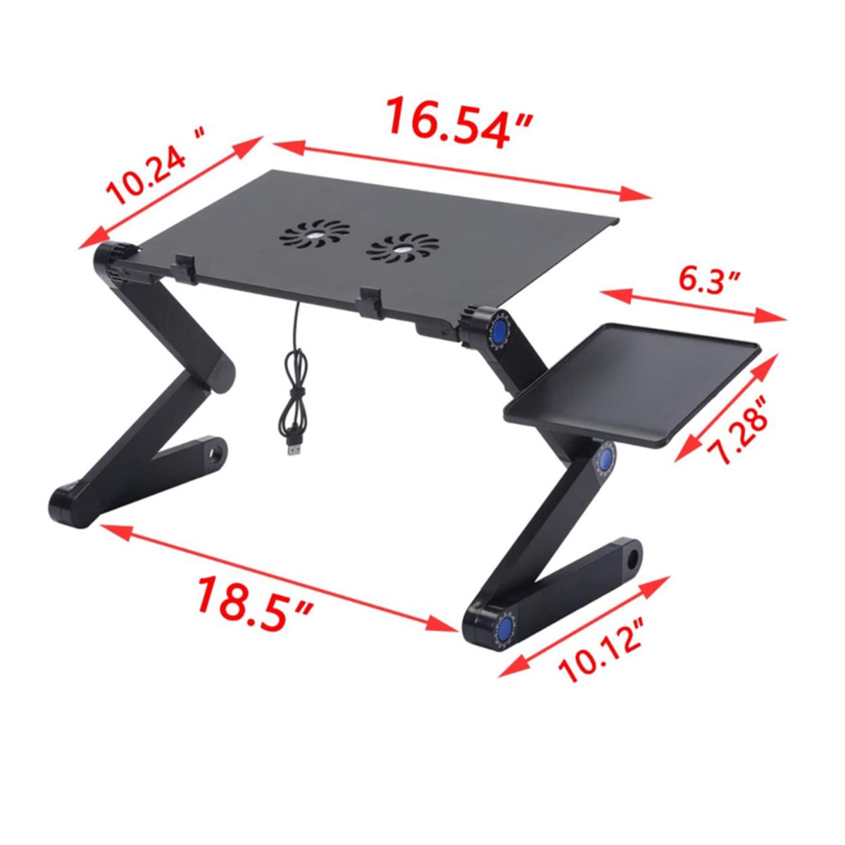 GENERICO - Mesa cooler laptop plegable con posa mouse graduable notebook