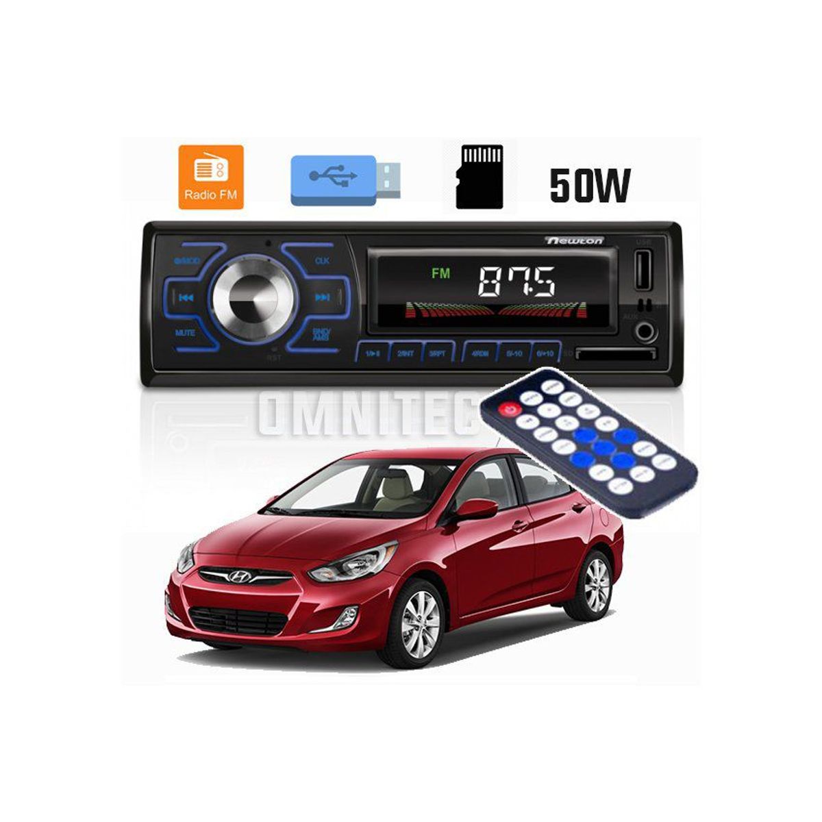 GENERICO - Autoradio fm bluetooth radio para auto carro control usb rca led
