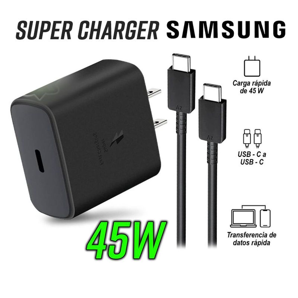 OEM - Cargador Samsung 45W Carga Rápida + Cable Usb-C