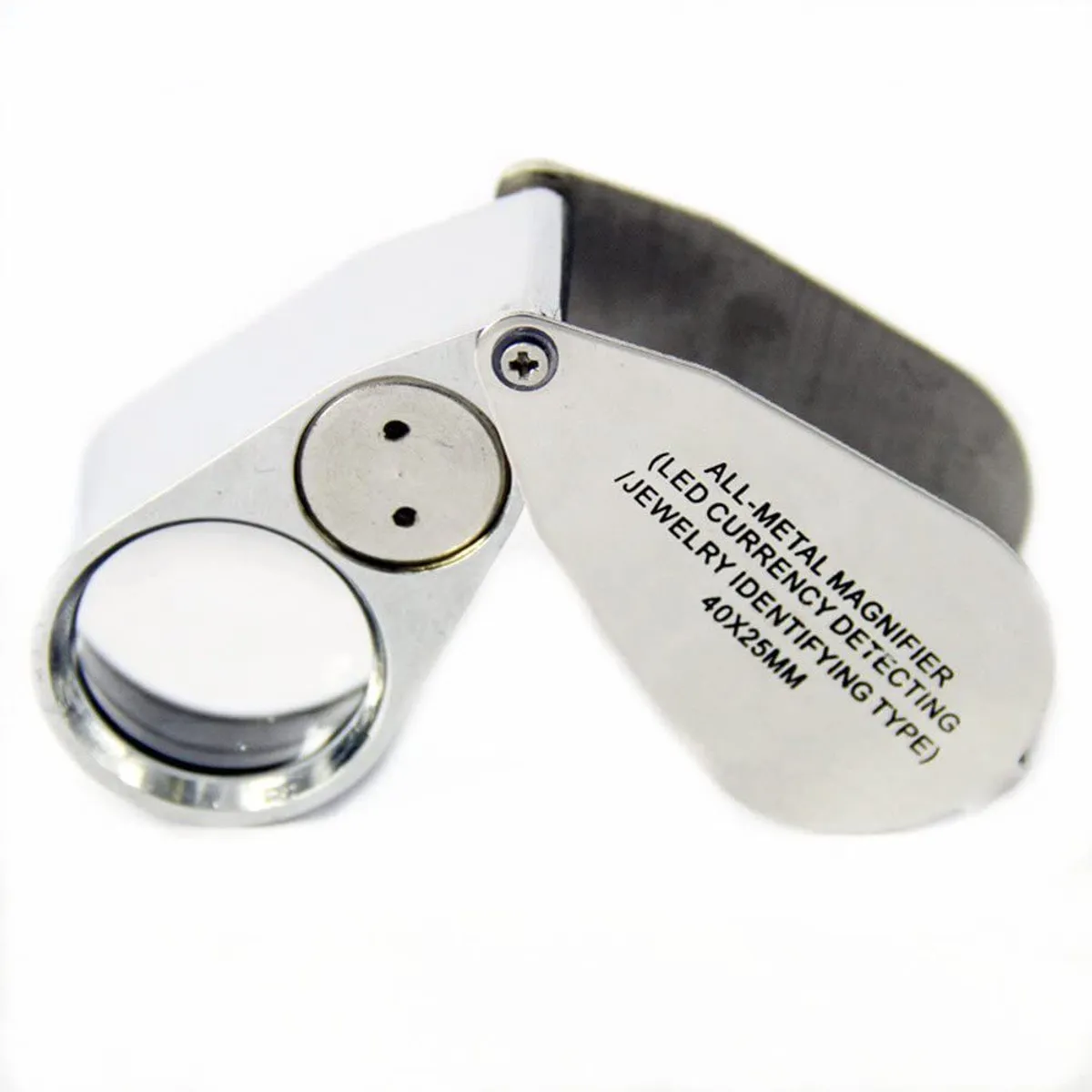 GENERICO - Lupa Entomológica 40x 25mm Metal Con Luz Led