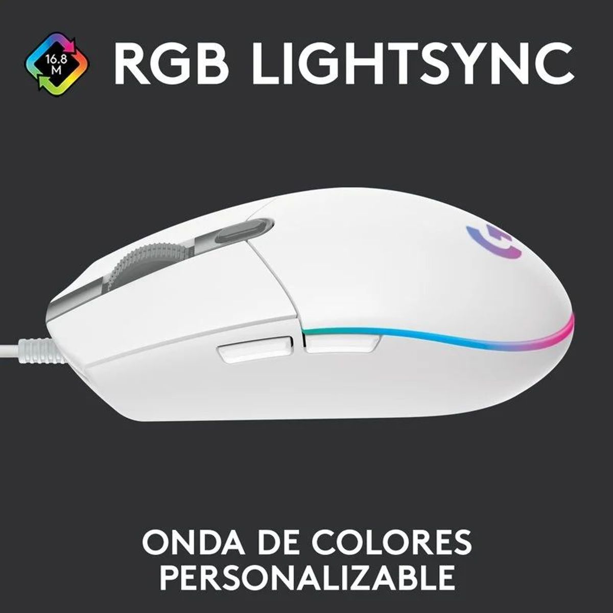 LOGITECH - Mouse Gamer Logitech G203 Rgb Blanco