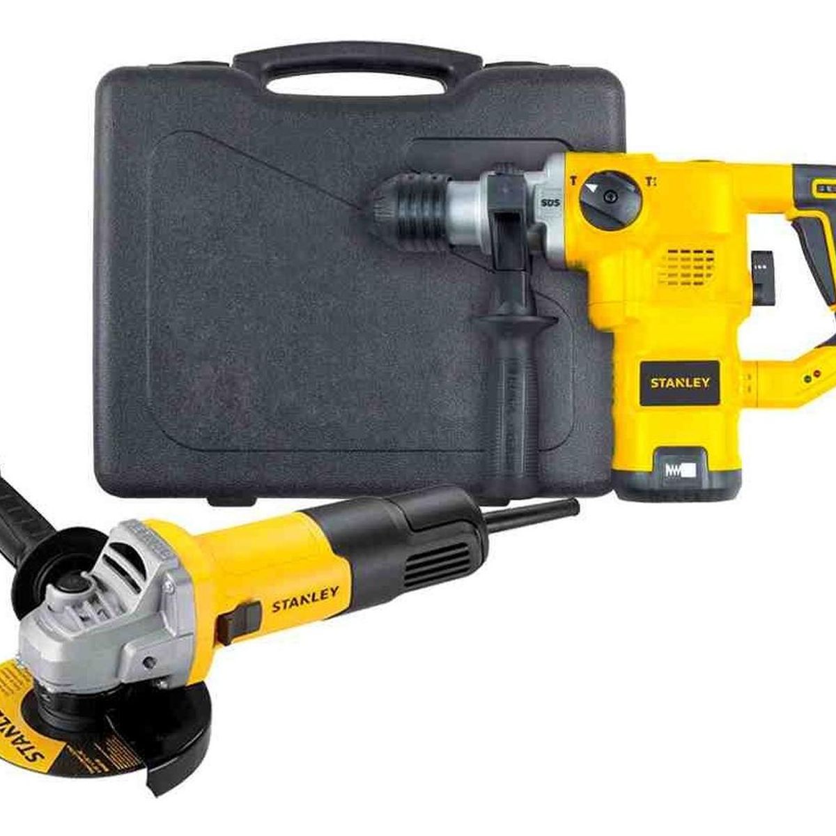 STANLEY - Rotomartillo SDS Plus 1250W+Esmeril 4 1/2" 750W Stanley STHR1232K-K10