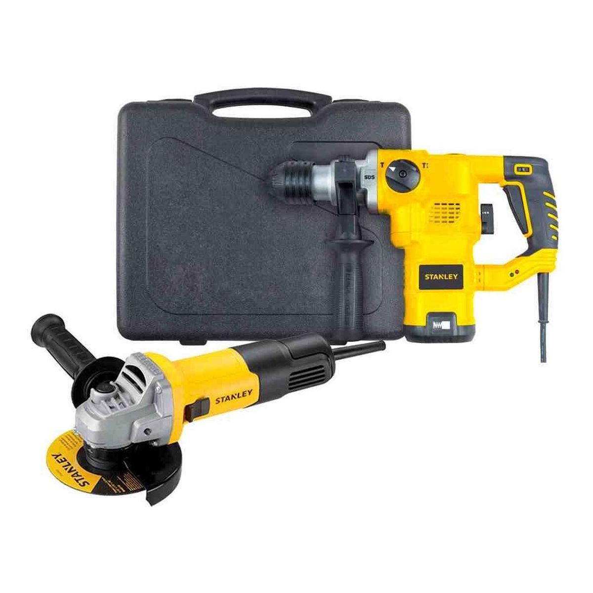 STANLEY - Rotomartillo SDS Plus 1250W+Esmeril 4 1/2" 750W Stanley STHR1232K-K10
