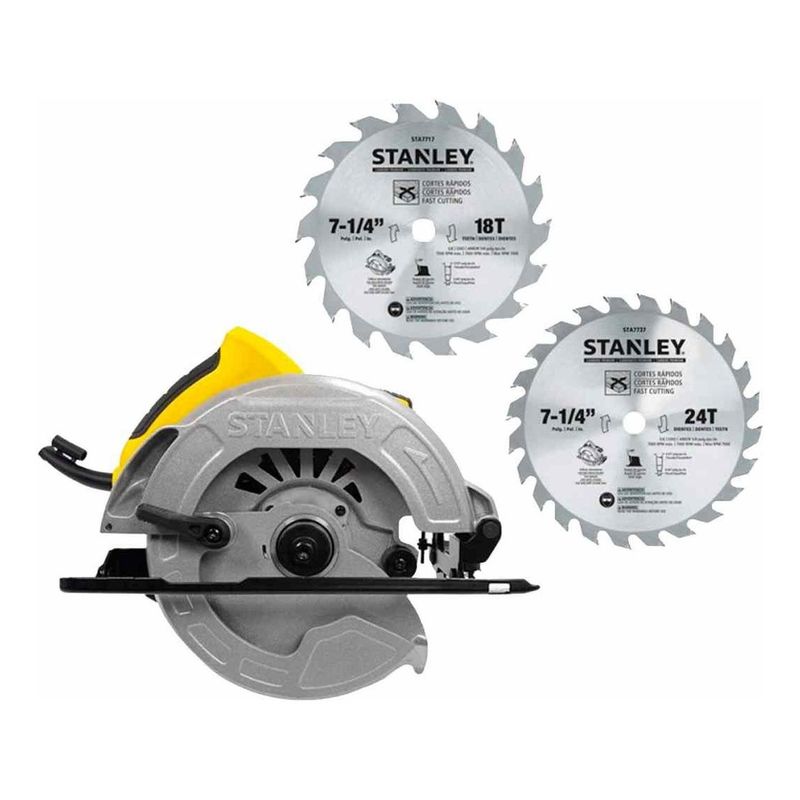 STANLEY - Sierra Circular 7 1/4" 1600 W con 2 Discos Stanley SC16D2-B2