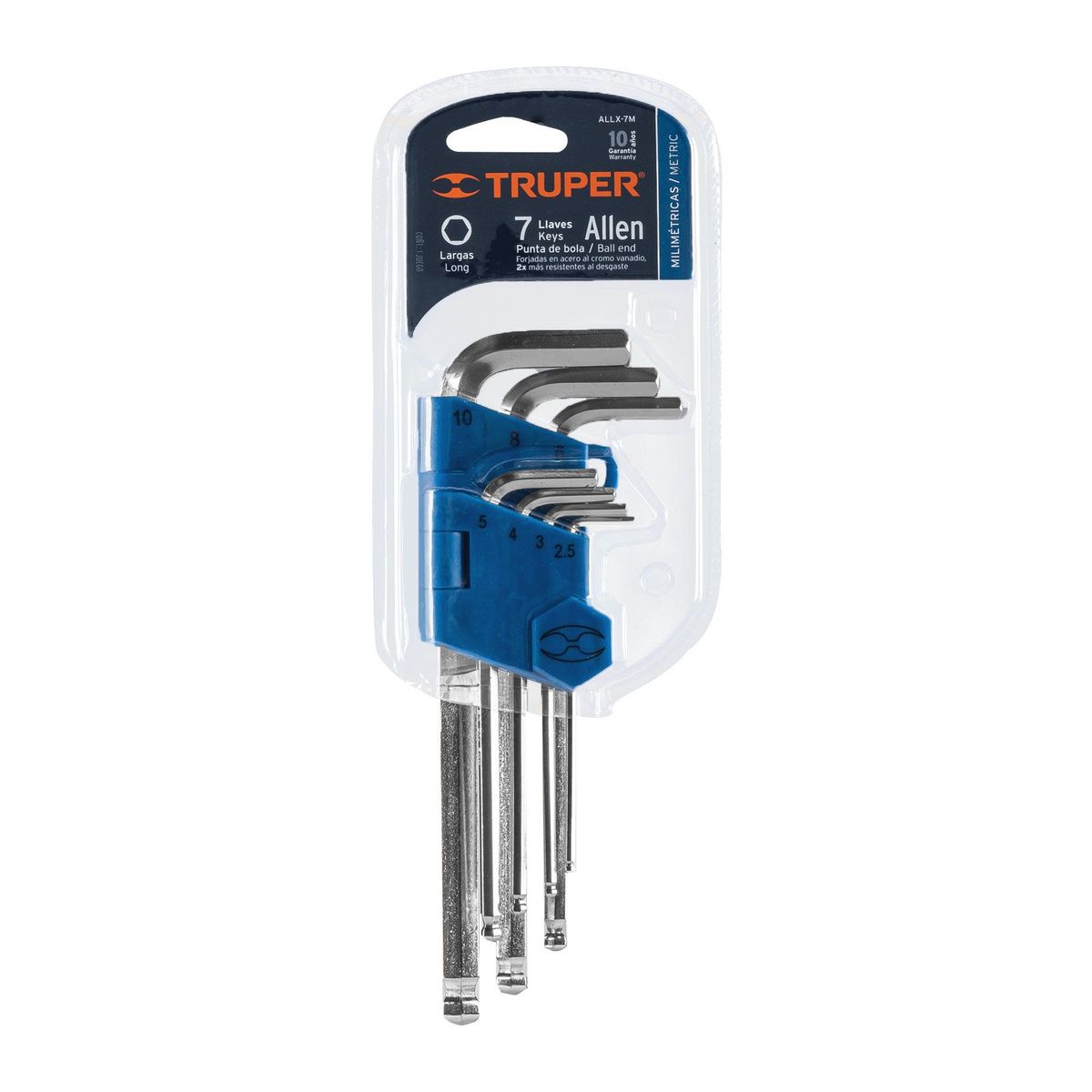 TRUPER - Juego de 7 Llaves Allen Truper Tipo Bola
