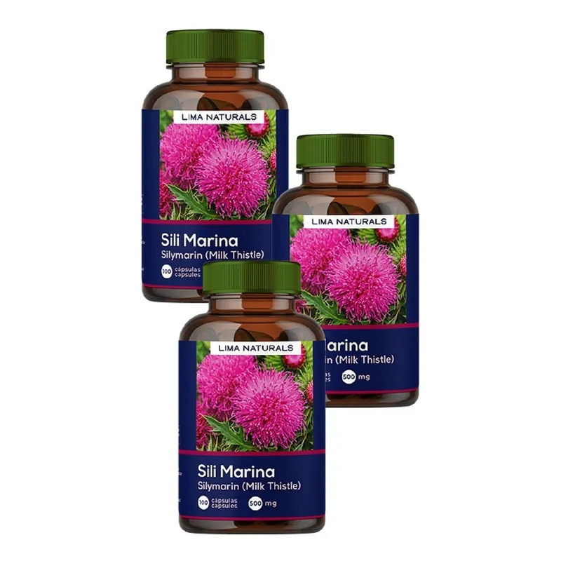 LIMA NATURALS - Pack 03 Frascos Sili Marina Lima Naturals 100 Capsulas