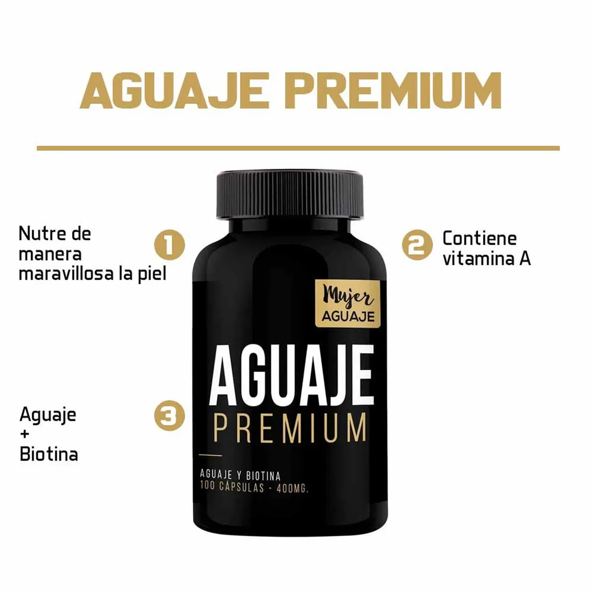 MUJER AGUAJE - Pack 02 Frascos Aguaje Premium Mujer Aguaje 100 Capsulas