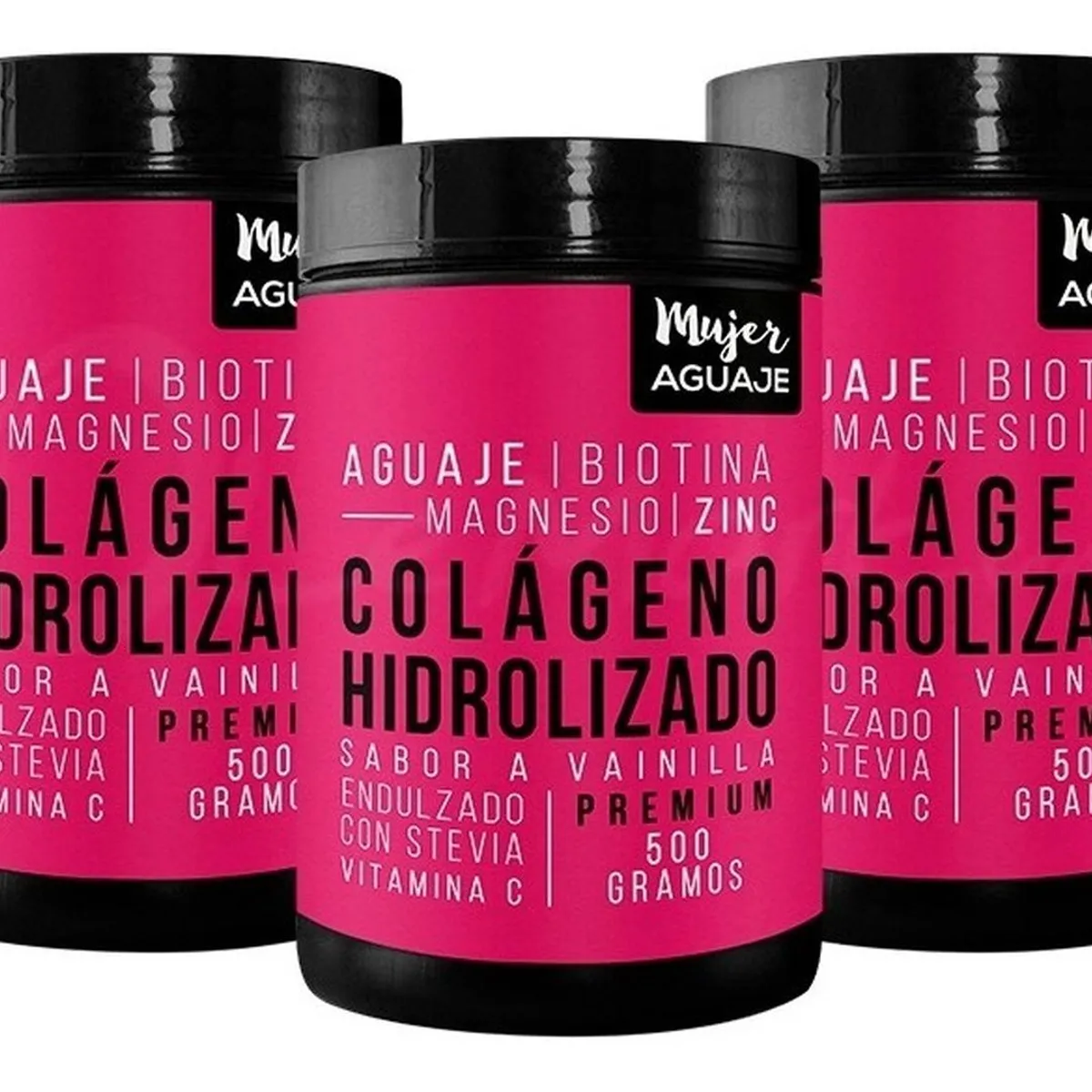 MUJER AGUAJE - Colágeno Hidrolizado Vainilla 500G X 3