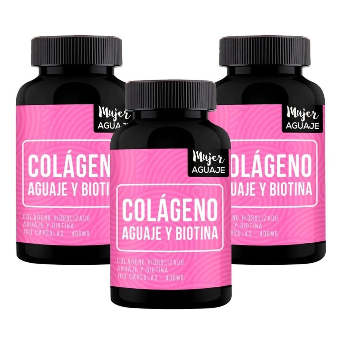 LIMA NATURALS - Pack 03 Frascos Colágeno, Aguaje & Biotina 100 Cápsulas Mujer Aguaje