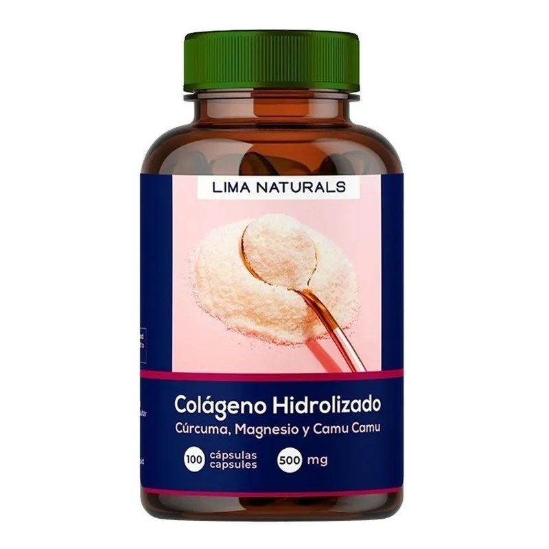 LIMA NATURALS - 01 Frasco Colágeno Hidrolizado, Cúrcuma, Magnesio & Camu Camu Lima Naturals 100 cápsulas