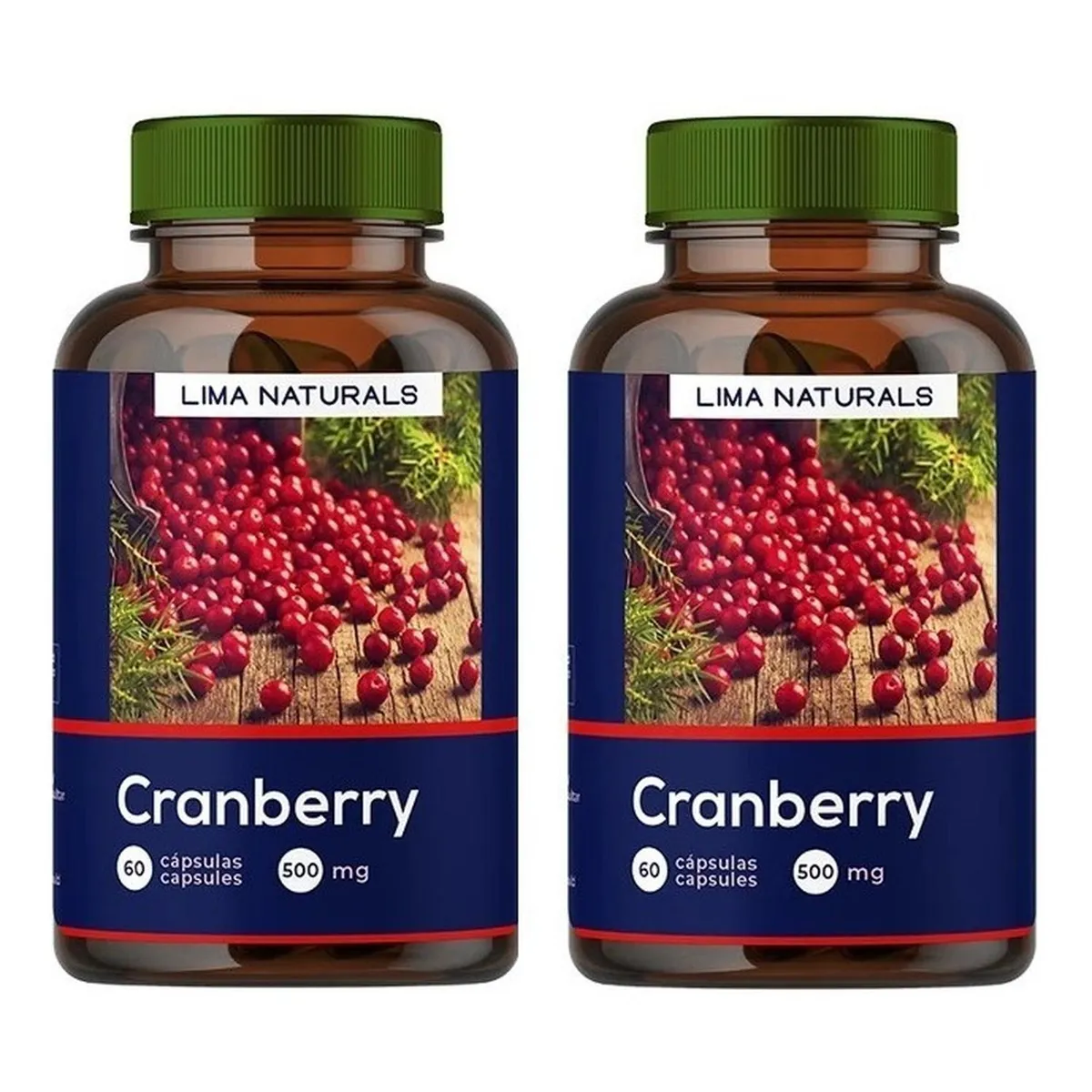 LIMA NATURALS - Pack 02 Frascos Cranberry Lima Naturals 60 Capsulas