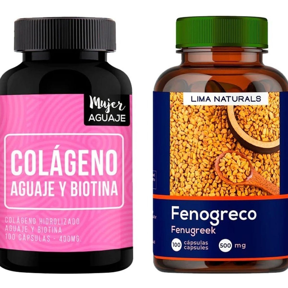 LIMA NATURALS - Colágeno Aguaje & Biotina Cápsulas + Fenogreco Cápsulas Lima Naturals