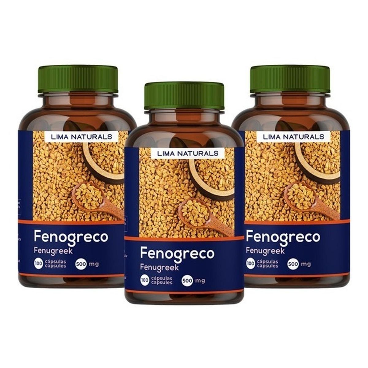 LIMA NATURALS - Pack De 03 Frascos De Fenogreco