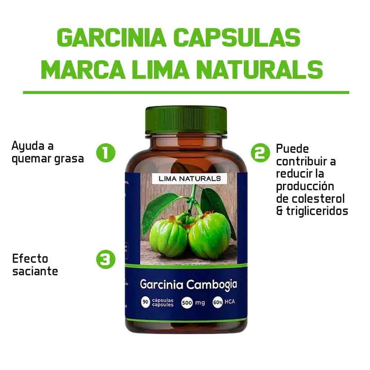 LIMA NATURALS - 01 Frasco Garcinia 90 Capsulas Lima Naturals